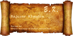 Bajczer Klaudia névjegykártya